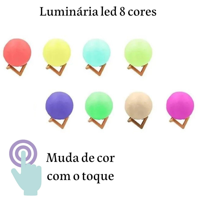 Abajur Lua 3D Led maravilhacenter