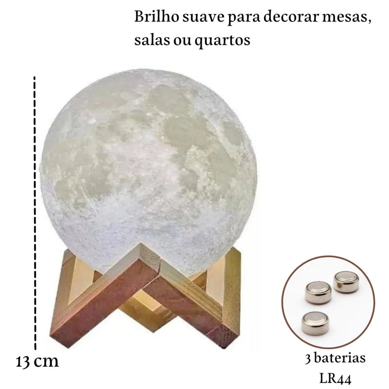 Abajur Lua 3D Led maravilhacenter